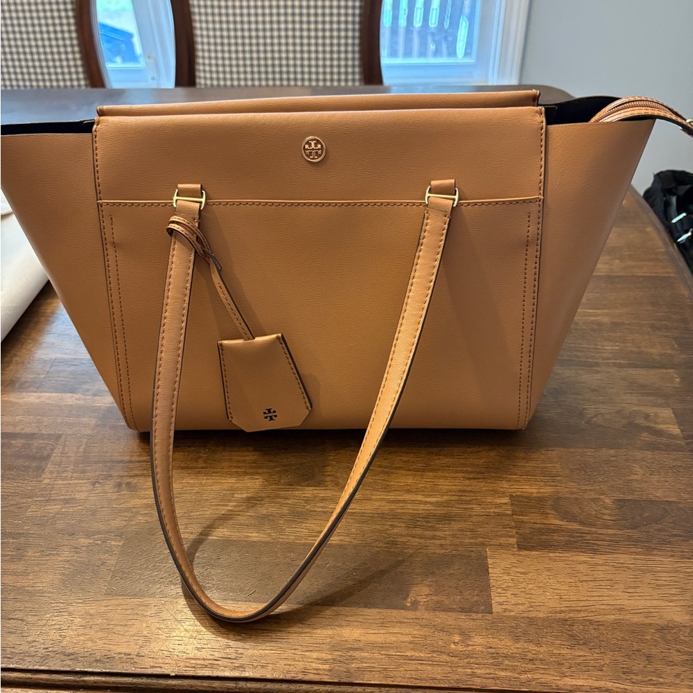 Tory Burch Parker Cardamom Structured Leather Tote
